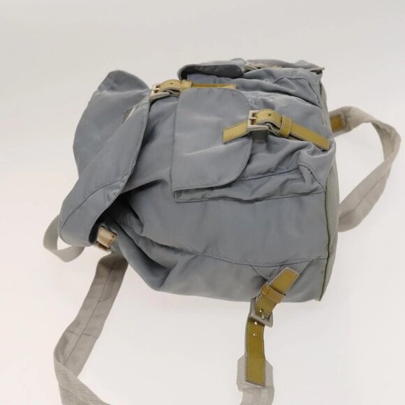 PRADA Backpack Nylon Light Blue Silver Auth - Picture 4 of 16